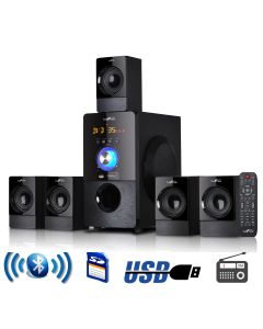 beFree Sound 5.1 Channel Surround Sound Bluetooth Speaker System in Black