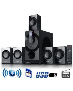 beFree Sound 5.1 Channel Surround Sound Bluetooth Speaker System in Black