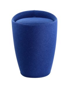 Elama 1 Piece Blue Denim Hollow Ottoman Chair