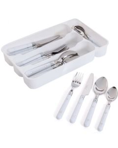 Gibson Casual Living 24-Piece Flatware Set, White