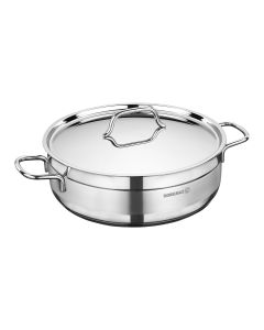 Korkmaz Alfa 2 Piece 4.2 Liter Stainless Steel Low Casserole Dish with Lid
