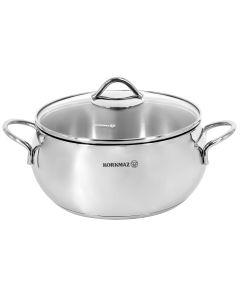 Korkmaz Tombik 3.5 Liter Stainless Steel Casserole in Polished Silver