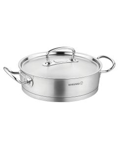 Korkmaz Proline Professional Series 3.1 Liter Stainless Steel Saute Pan with Lid in Silver