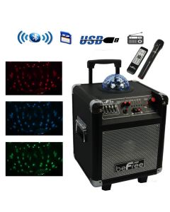 beFree Sound Projection Party Light  Dome 6.5 Inch Subwoofer Bluetooth Portable Party Speaker with USB/ SD Input, FM Radio, Remote Control and  Microphone