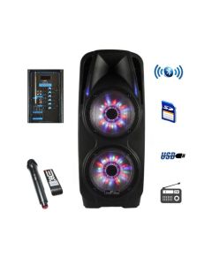 beFree Sound Double 10 Inch Subwoofer Portable Bluetooth Party PA Speaker