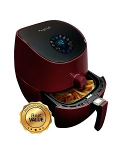 MegaChef 3.5 Quart Airfryer And Multicooker With 7 Pre-Programmed Settings in Burgundy