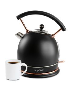 MegaChef 1.8 Liter Half Circle Electric Tea Kettle in Matte Black