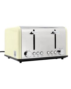 Redmond 4-Slice Extra Wide Slot 1650W Stainless Steel Toaster in Cream