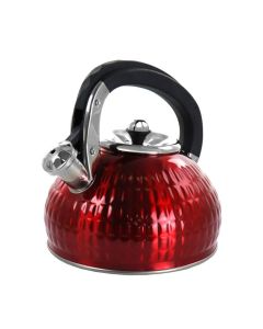 MegaChef 3 Liter Stovetop Whistling Kettle in Red